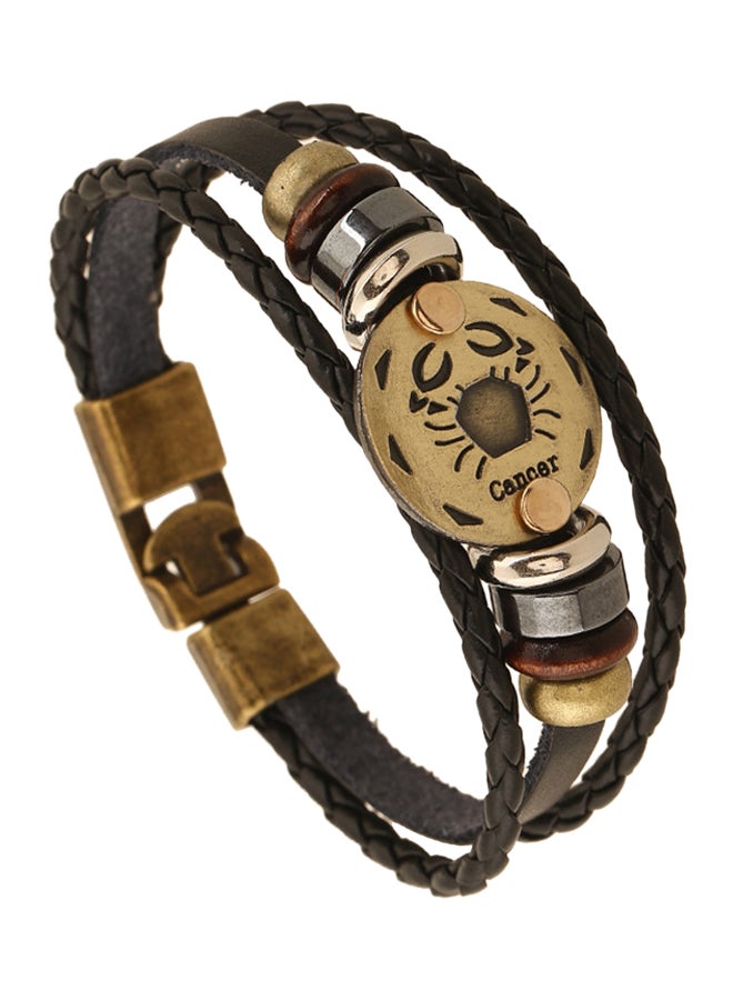 Cancer Design Multi Strand Leather Bracelet - Image 1