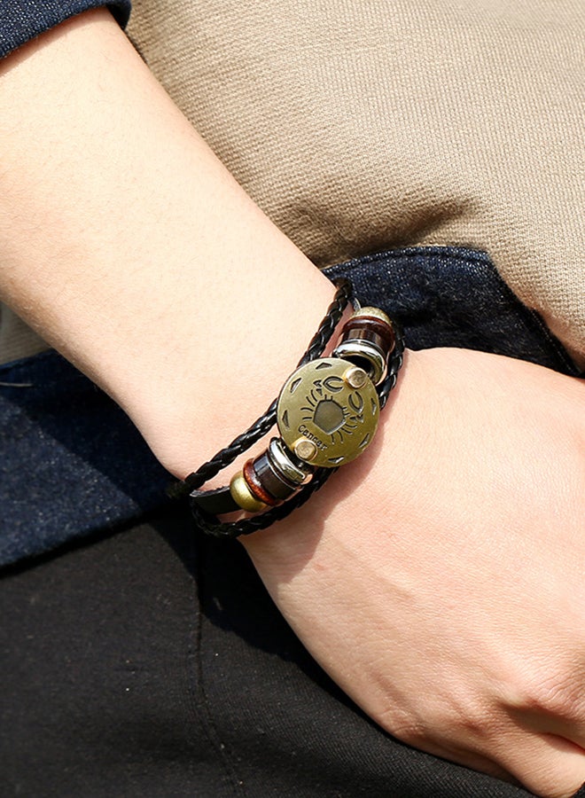 Cancer Design Multi Strand Leather Bracelet - Image 2