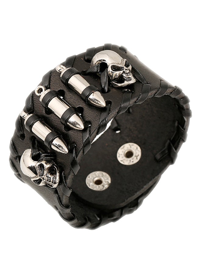 Leather Skull Punk Bracelet  - Image 1