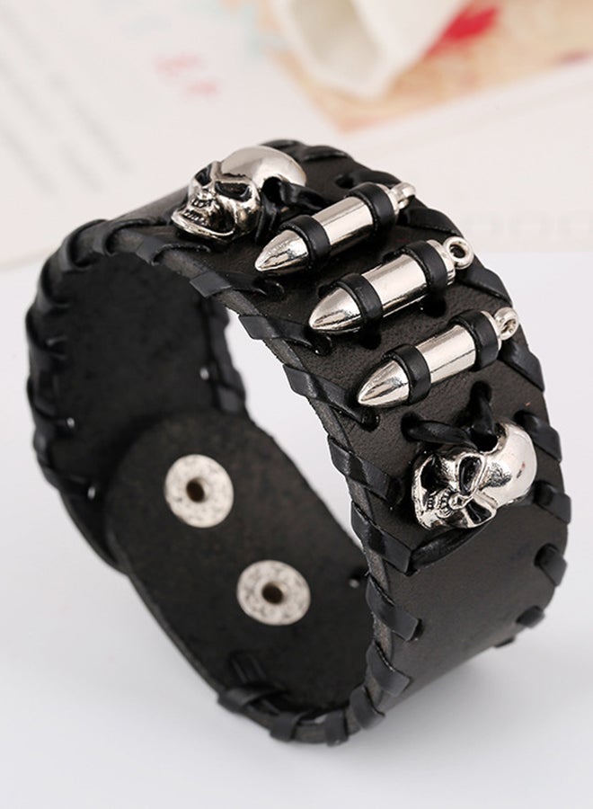 Leather Skull Punk Bracelet  - Image 2