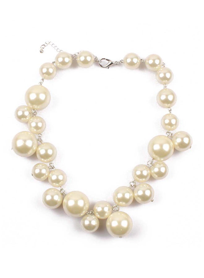 Pearl Necklace And Earrings Necklace Jewellery Set - Image 3
