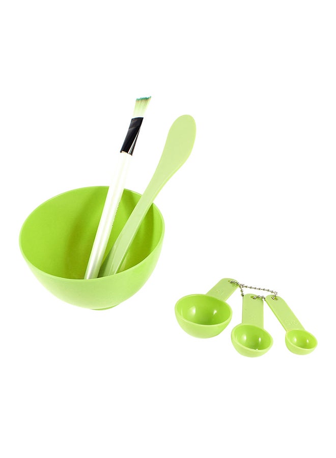 6-Piece Makeup Bowl And Brush Set Green/White/Black