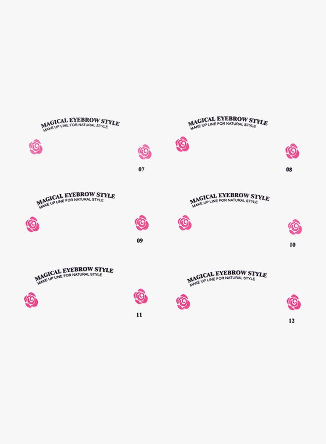 24 Piece Reusable Eyebrow Drawing Guide White - Image 2