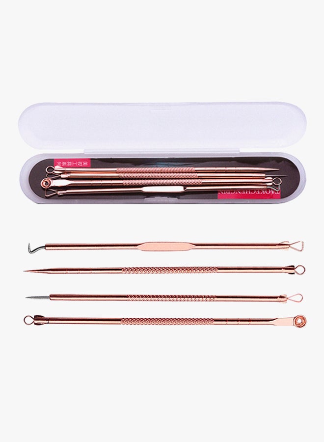 4 Piece Acne Remover Needle Set Rose Gold - Image 2