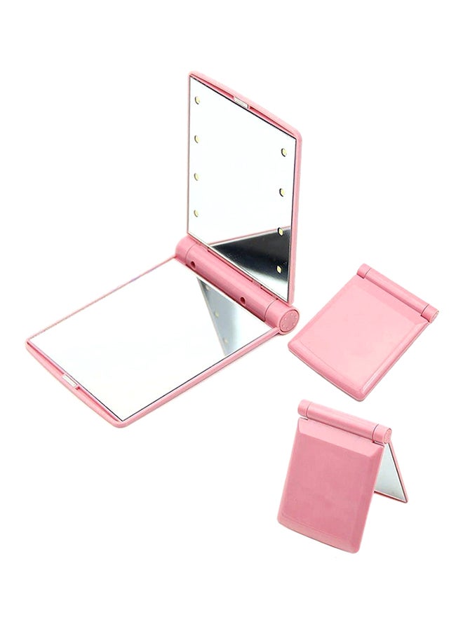 Generic 3 Piece Foldable Makeup Mirror Pink 