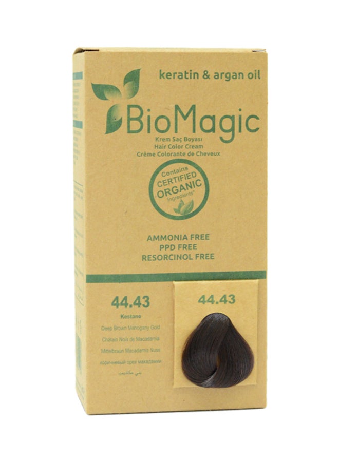 BIOMAGIC Hair Color Cream With Keratin And Argon Oil 44.43 Deep Brown Mahogany Gold 44.43 Deep Brown Mahogany Gold 