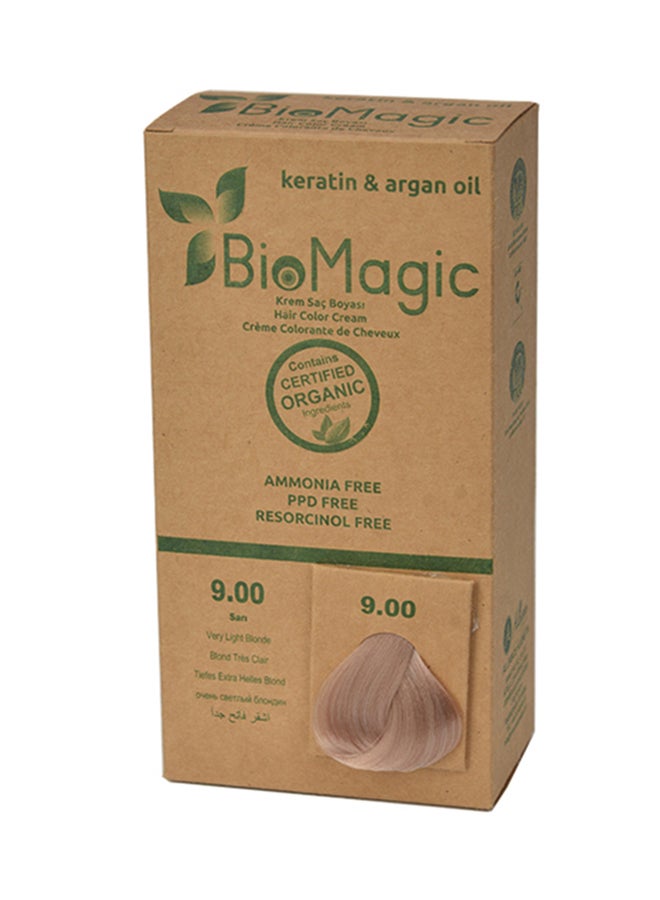 BIOMAGIC Hair Color Cream with Keratin & Argon Oil 9.00 Light Blonde 