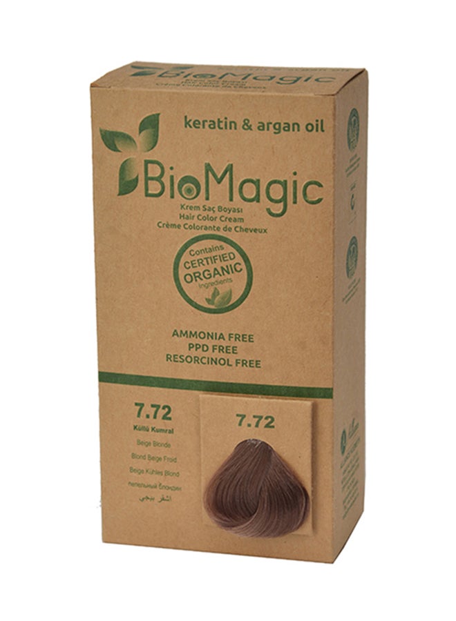 BIOMAGIC Hair Color Cream With Keratin And Argon Oil 7.72 Beige Blonde 7.72 Beige Blonde 