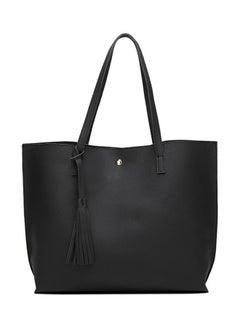 Faux Leather Tote Black