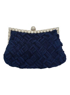 Rhinestone Studded Clutch Dark Blue