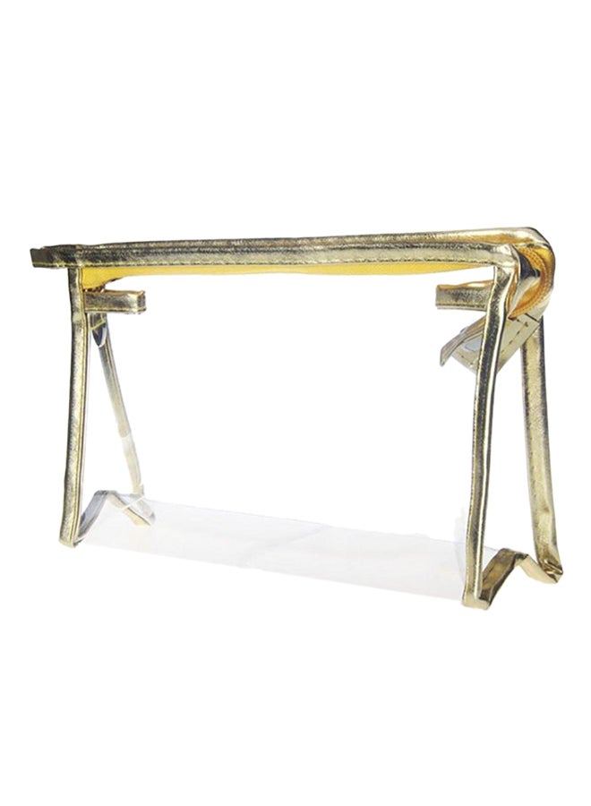Waterproof Makeup Bag Clear/Gold