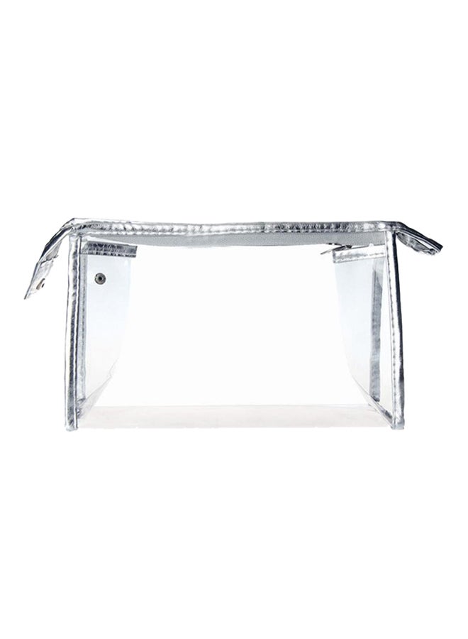 Waterproof Makeup Bag Clear/Silver
