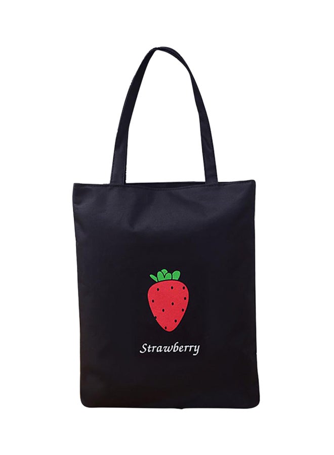 Bluelans Cute Fruit Printed Tote Black/Red/Green 