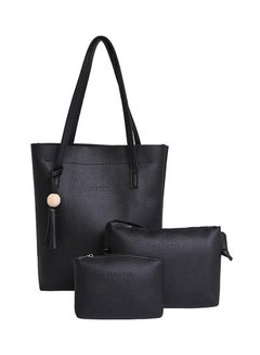 3-Piece Tassel Décor Bag Black