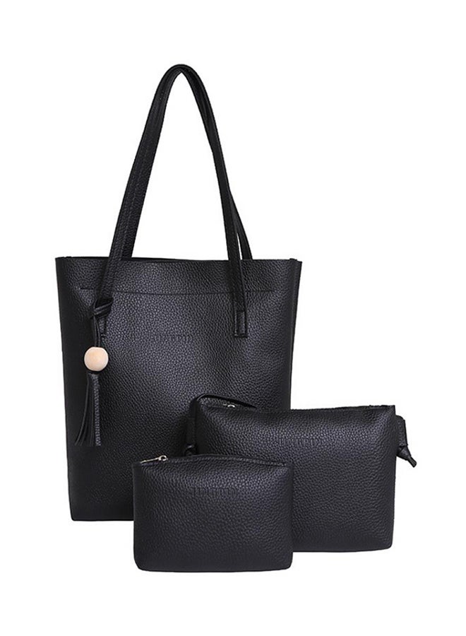 Bluelans - 3-Piece Tassel Décor Bag Black - Image 1