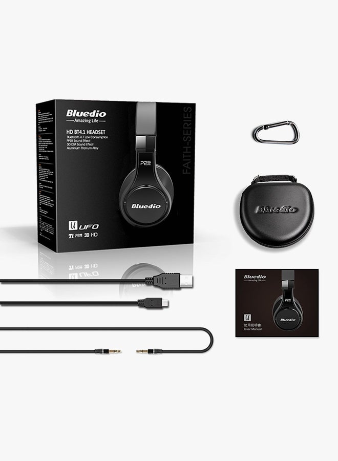 بلوديو سماعة صوت بلوتوث تثبت فوق الأذن UFO 3D أسود - Image 2