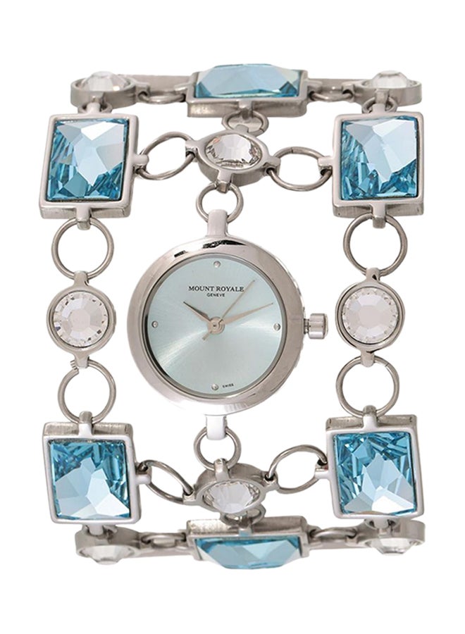 ساعة يد بعقارب وسوار من الستانلس ستيل طراز 20232 women