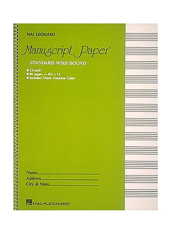 كتاب Standard Wirebound Manuscript Paper (Green Cover) paperback english - 1986