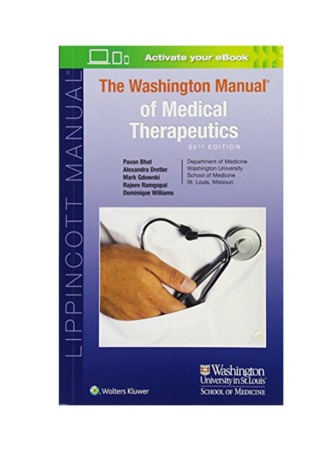 The Washington Manual Of Medical Therapeutics Paperback English by Pavan Bhat - 2016 