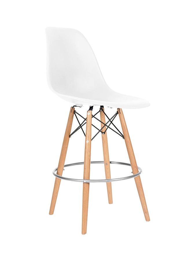ebarza Plastic Bar Chair White/Beige/Silver 54x106x54 cmcm 