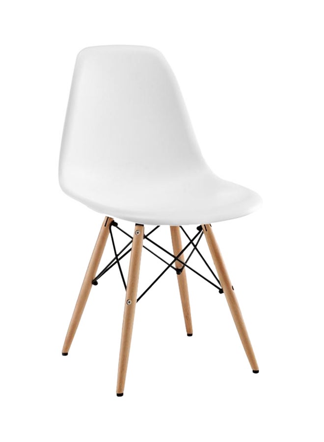 ebarza Plastic Dining Chair White/Beige 54x83x46cm