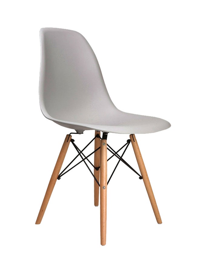 ebarza Plastic Dining Chair White/Brown 54x46x83cm
