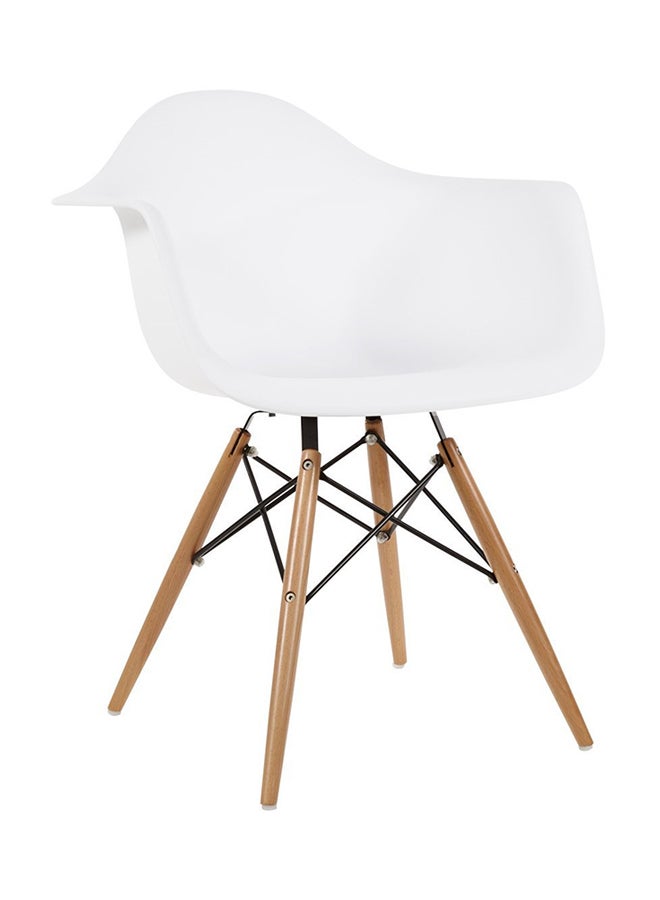 ebarza Dining Plastic Chair White/Beige 64x80x64centimeter