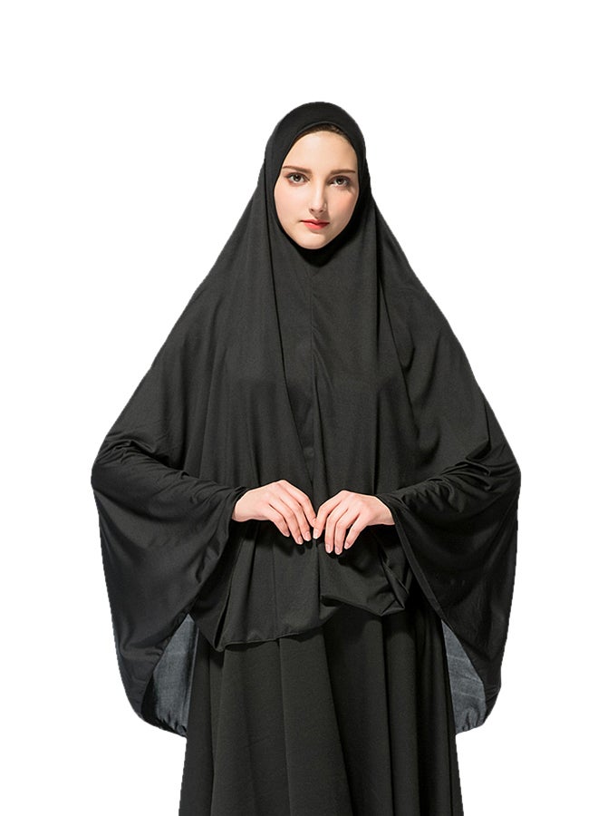 ماركة غير محددة حجاب طويل من مزيج البوليستر أسود  - Image 1
