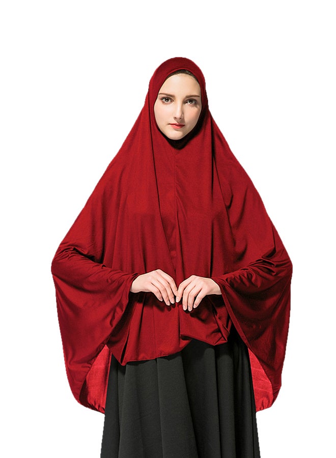 ماركة غير محددة حجاب طويل من مزيج البوليستر أحمر 