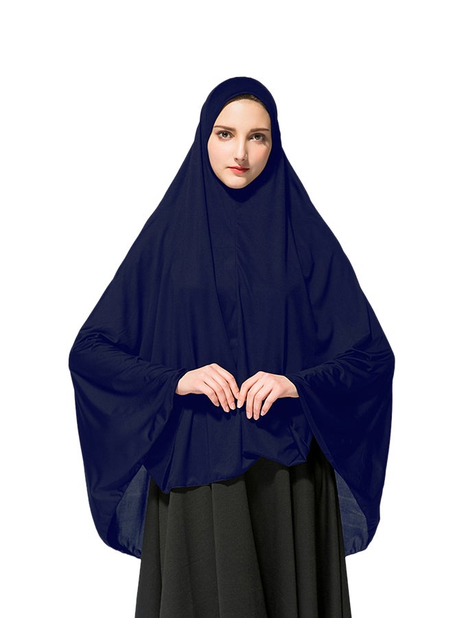 ماركة غير محددة حجاب طويل من مزيج البوليستر أزرق داكن 