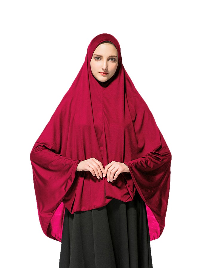 ماركة غير محددة حجاب طويل من مزيج البوليستر وردة حمراء 