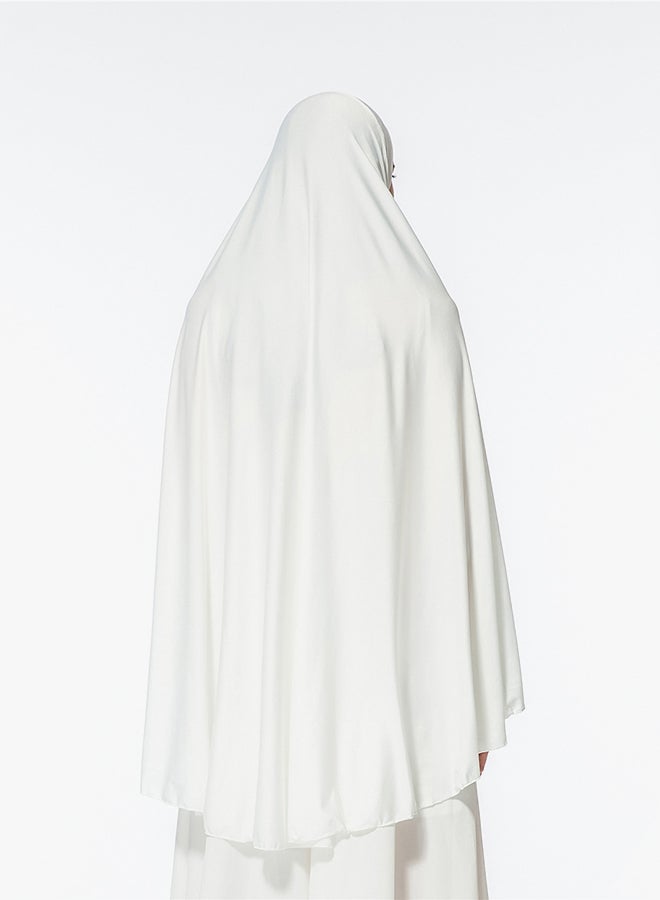 ماركة غير محددة حجاب طويل من مزيج البوليستر أبيض  - Image 2