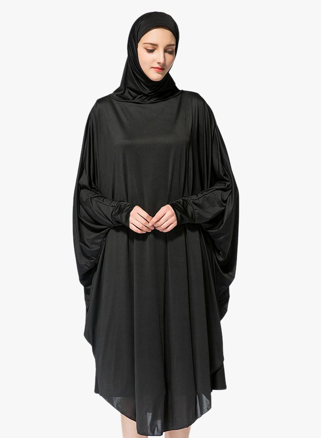 Abaya Jalabiya With Hijab Traditional Dress Wear Black  - Image 1