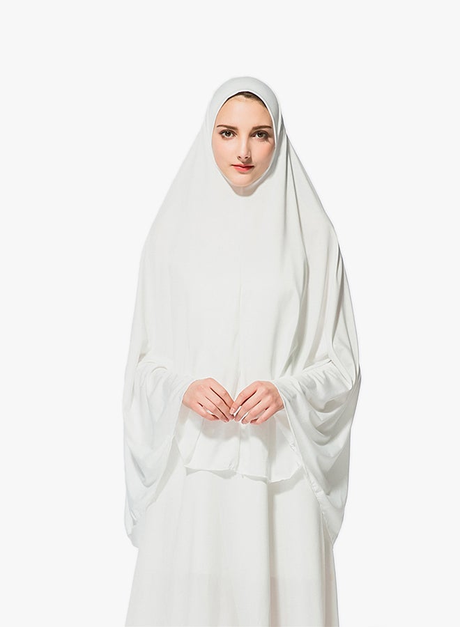 ماركة غير محددة حجاب طويل من مزيج البوليستر أبيض  - Image 1