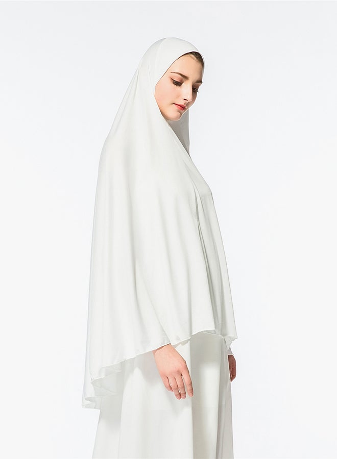 ماركة غير محددة حجاب طويل من مزيج البوليستر أبيض  - Image 3