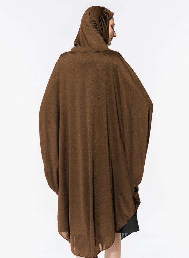 عباية بحجاب (رداء رسمي تقليدي) بلون القهوة  - Image 2