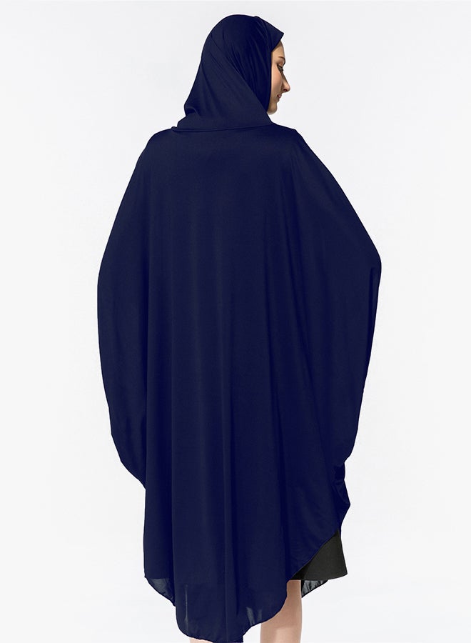 Abaya Jalabiya With Hijab Traditional Dress Wear Dark Blue - Image 2