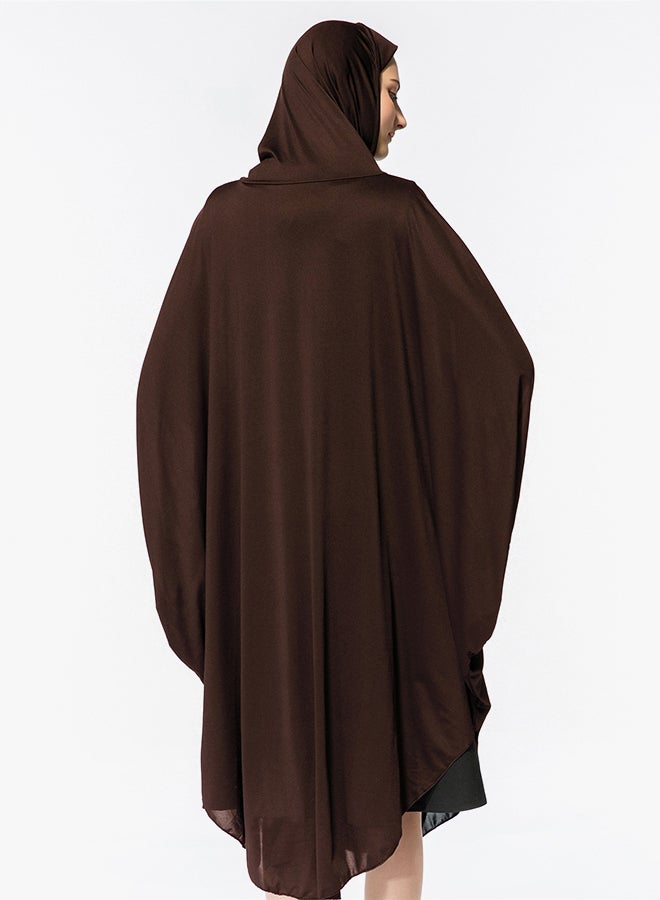 عباية بحجاب (رداء رسمي تقليدي) قهوة داكنة  - Image 2