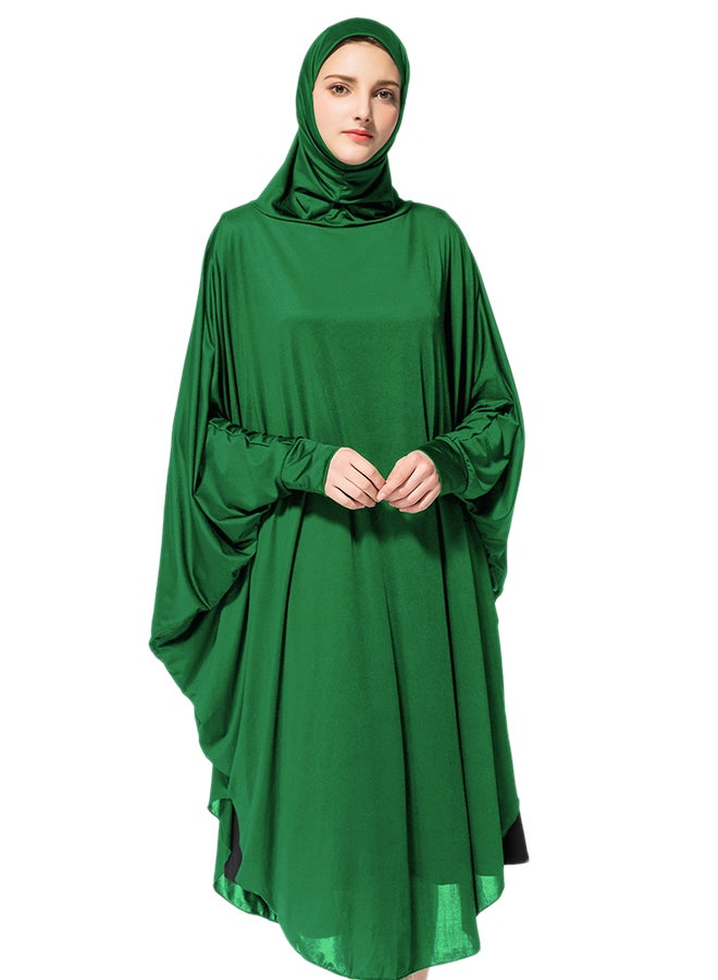 Abaya Jalabiya With Hijab Traditional Dress Wear Emerald - Image 1