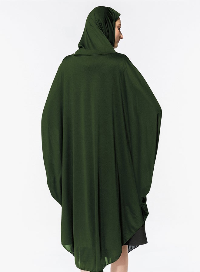 Abaya Jalabiya With Hijab Traditional Dress Wear Green - Image 2