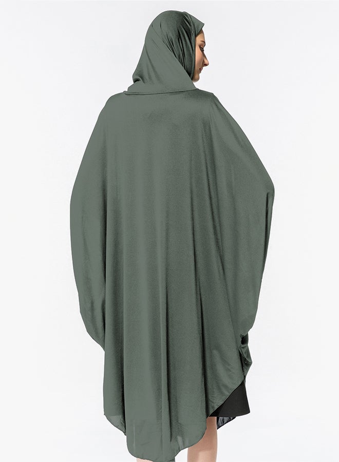 Abaya Jalabiya With Hijab Traditional Dress Wear Green - Image 2