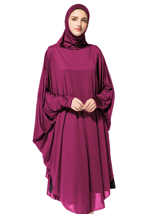 Abaya Jalabiya With Hijab Traditional Dress Wear Pink - Image 1
