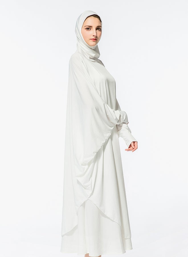 ماركة غير محددة - عباية بحجاب (رداء رسمي تقليدي) أبيض - Image 1
