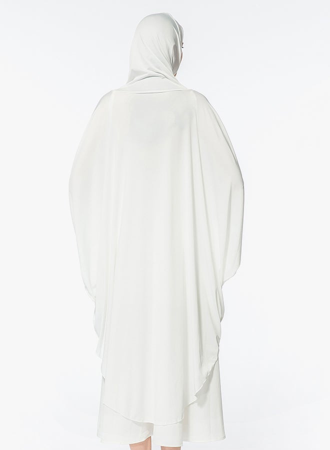 ماركة غير محددة - عباية بحجاب (رداء رسمي تقليدي) أبيض - Image 1