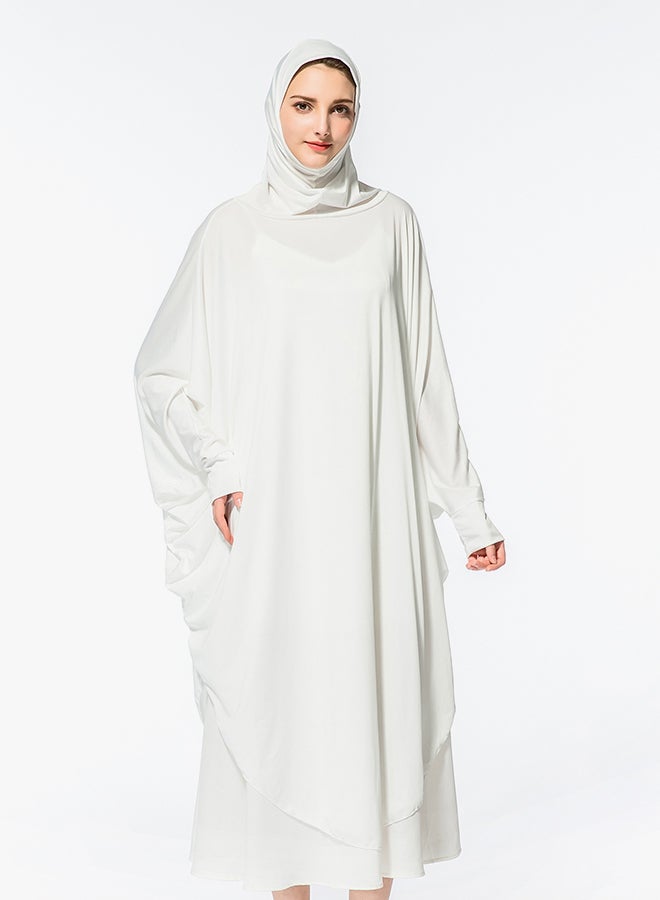 ماركة غير محددة - عباية بحجاب (رداء رسمي تقليدي) أبيض - Image 1