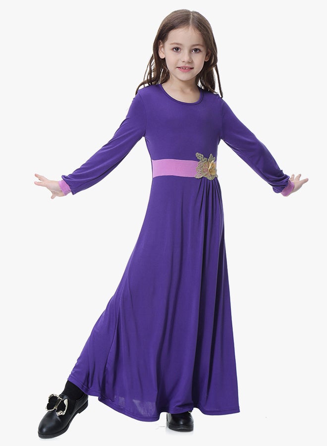 جلابية عربية عرقية بأكمام طويلة أرجواني - Image 1