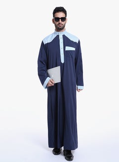 ماركة غير محددة كندورة عربية بأكمام طويلة أزرق داكن  - Image 3