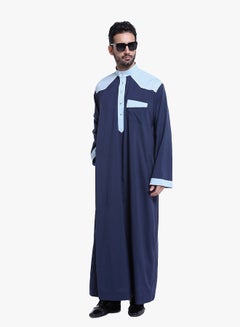 ماركة غير محددة كندورة عربية بأكمام طويلة أزرق داكن  - Image 1
