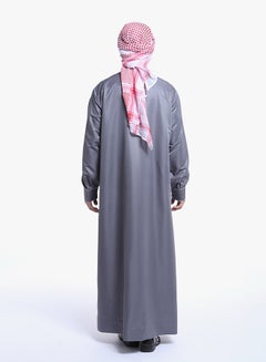 ماركة غير محددة كندورة عربية برقبة قصيرة غير مطوية رمادي  - Image 2