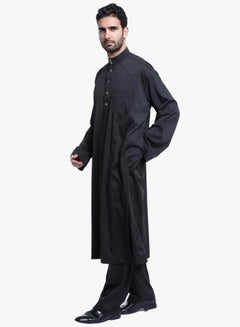 ماركة غير محددة كندورة عربية بأكمام طويلة أسود  - Image 2